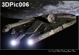 Millenium Falcon over Coruscant 3D Anaglyph poster Star Wars Set